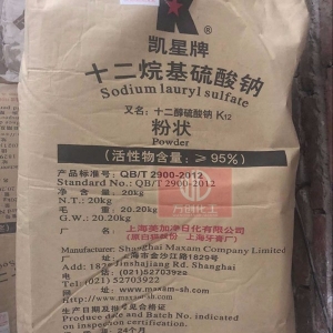 十二烷基硫酸鈉，C12H25SO4Na，